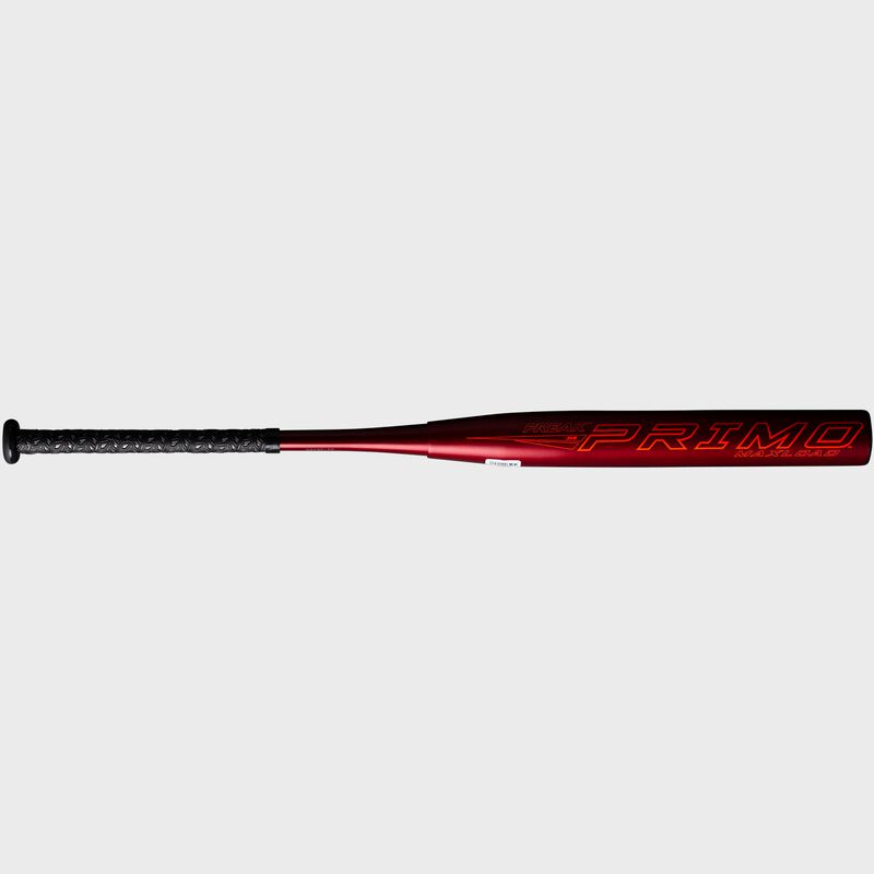 A red 2021 Miken Freak Primo USSSA bat with the Primo logo on the barrel - SKU: MP21MU image number null